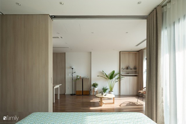 Căn hộ 74m² thoáng rộng nhờ thiết kế không tường ngăn theo phong cách tối giản của cặp vợ chồng trẻ Hà Nội - Ảnh 14.