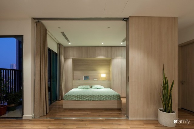 Căn hộ 74m² thoáng rộng nhờ thiết kế không tường ngăn theo phong cách tối giản của cặp vợ chồng trẻ Hà Nội - Ảnh 8.