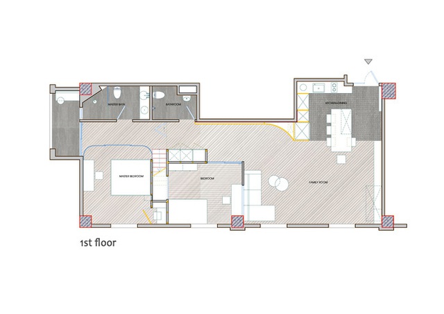 Ngôi nhà 2 tầng mái dốc với trần bằng gỗ ẩn mình trong căn hộ chung cư 103m² ở Hà Nội - Ảnh 1.