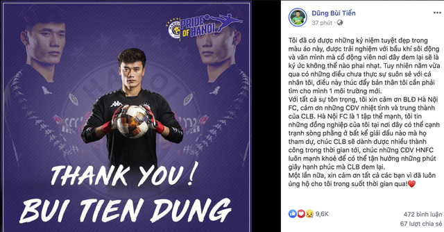 Cập bến TPHCM, Bùi Tiến Dũng gửi tâm thư xúc động tới Hà Nội FC - Ảnh 1.