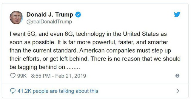 Mạng 5G còn chưa được phát triển, Tổng thống Mỹ Donald Trump đã muốn có mạng 6G - Ảnh 1.