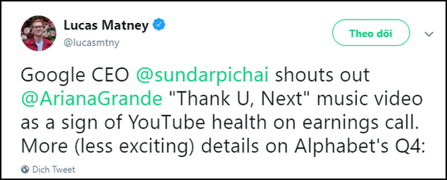 thank you, next được CEO Google nức nở khen khiến ai cũng ngạc nhiên, phải chăng ông cũng là fan Ariana Grande? - Ảnh 4.