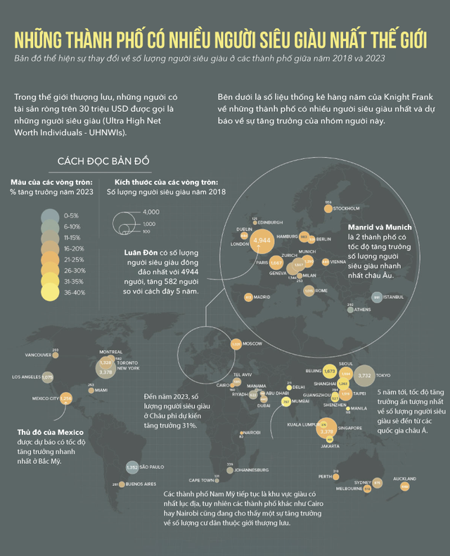 [Infographic] Những thành phố có nhiều người siêu giàu nhất thế giới - Ảnh 1.