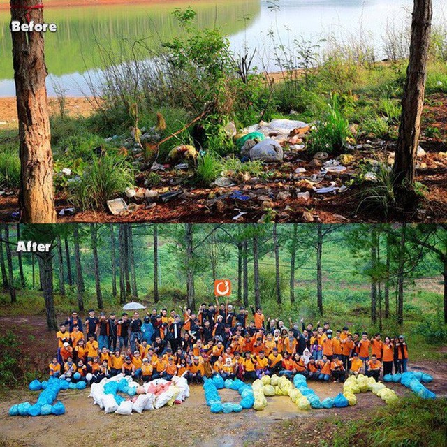 Thử thách dọn rác phiên bản lôi kéo đông vui nhất: 100 người nhặt cả tấn rác ở bãi sông Hồng, xử lý 90% rác khổng lồ ở Sơn Trà - Ảnh 1.