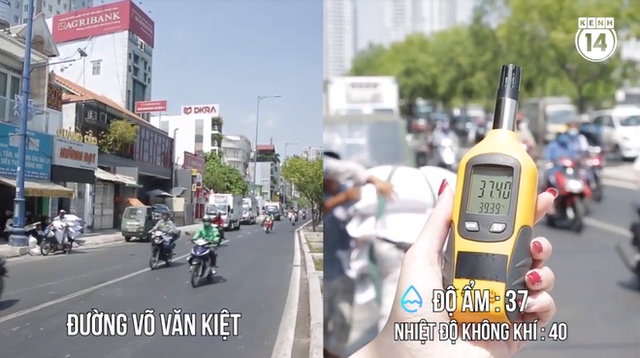 Clip: Sài Gòn nóng bức và đây là sự chênh lệch nhiệt độ giữa đường nhiều cây xanh và đường không một bóng cây - Ảnh 4.
