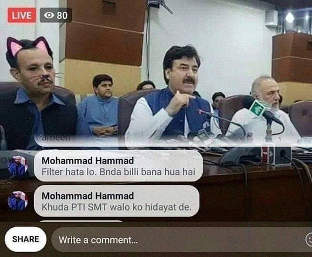 Pakistan: Live-stream họp báo chính phủ nhưng quên tắt filter mèo hồng cute - Ảnh 2.
