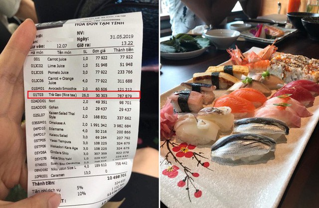  Khách tố đi ăn sushi 7 triệu, riêng tiền trà 1 triệu: Nhân Sushi Kim Mã phản ứng bất ngờ - Ảnh 1.