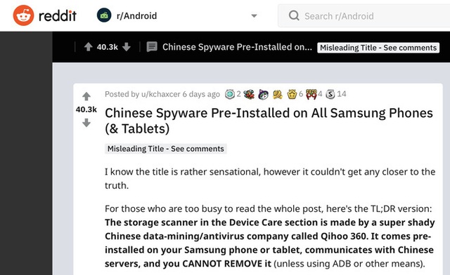 Điện thoại Samsung bị tố “bí mật gửi dữ liệu cho Trung Quốc”, không có cách nào ngăn chặn - Ảnh 1.