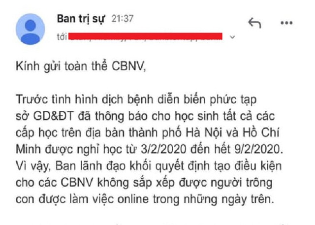  Một công ty cho nhân viên làm việc online để trông con nghỉ học vì dịch corona - Ảnh 1.