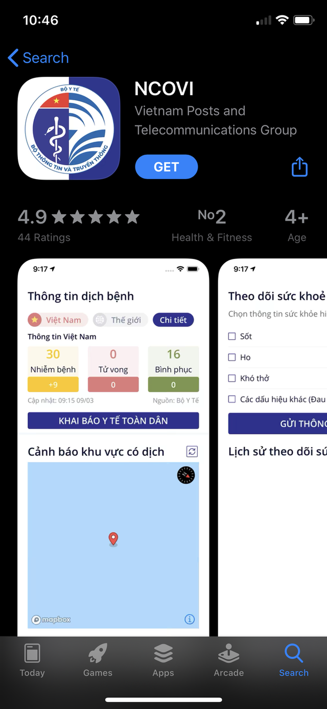 Ứng dụng NCOVI khai báo y tế toàn dân chính thức có mặt trên iOS - Ảnh 1.