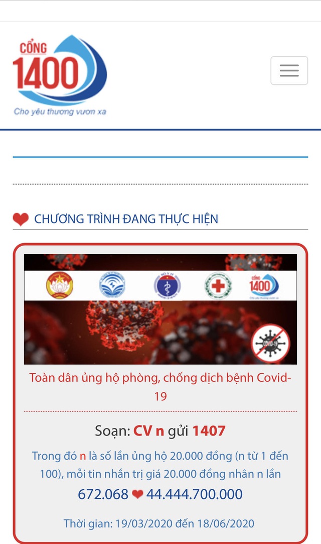 Chỉ sau 2 ngày phát động, người Việt cả nước nhắn tin quyên góp được hơn 44 tỷ đồng ủng hộ phòng, chống Covid-19, con số vẫn tiếp tục tăng lên - Ảnh 1.