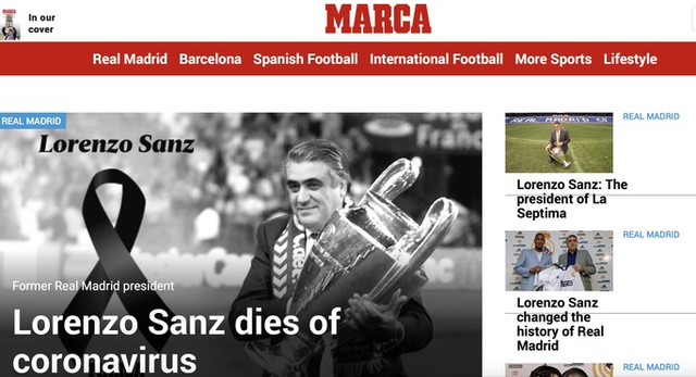  Rúng động: Cựu chủ tịch Real Madrid qua đời vì Covid-19  - Ảnh 1.