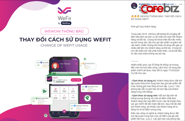 Sau scandal nợ tiền đối tác và bị tố lừa đảo, WeFit