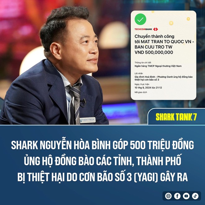 Chung tay với bà con vùng lũ: Hội DN Trẻ ủng hộ 3 tỷ, Bảo Việt ủng hộ 5 tỷ, Shark Bình khoe vừa chuyển khoản 500 triệu đồng- Ảnh 2.