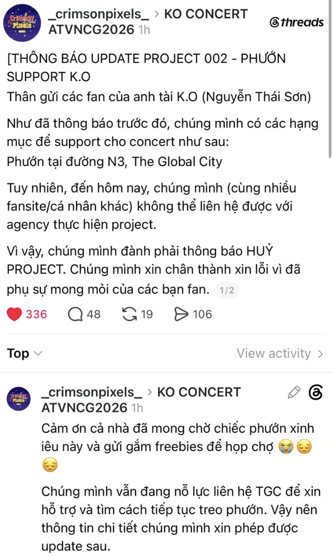 Náo loạn khắp Threads: Hơn 20 dự án cờ phướn fan làm ủng hộ concert ATVNCG đổ bể trước giờ G: Lỗ hổng của nền kinh tế "tiếp ứng"  - Ảnh 2.