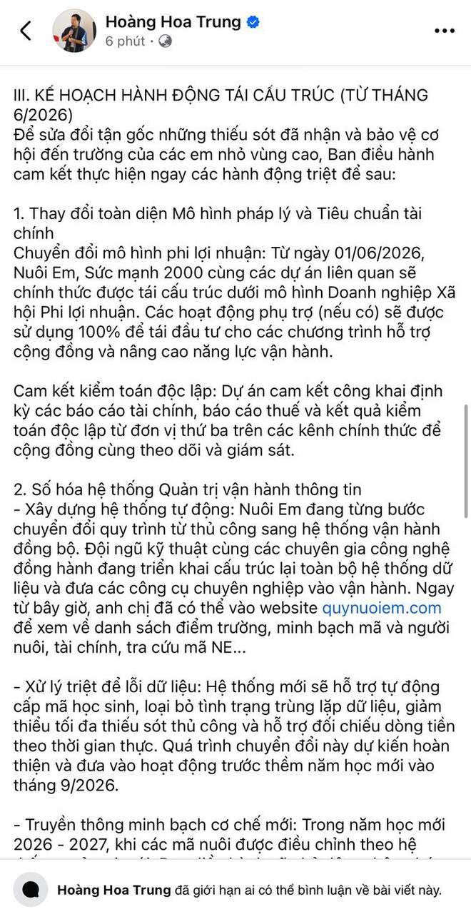 Sau gần nửa năm im lặng, Hoàng Hoa Trung lên tiếng xin lỗi về dự án Nuôi em - Ảnh 5.