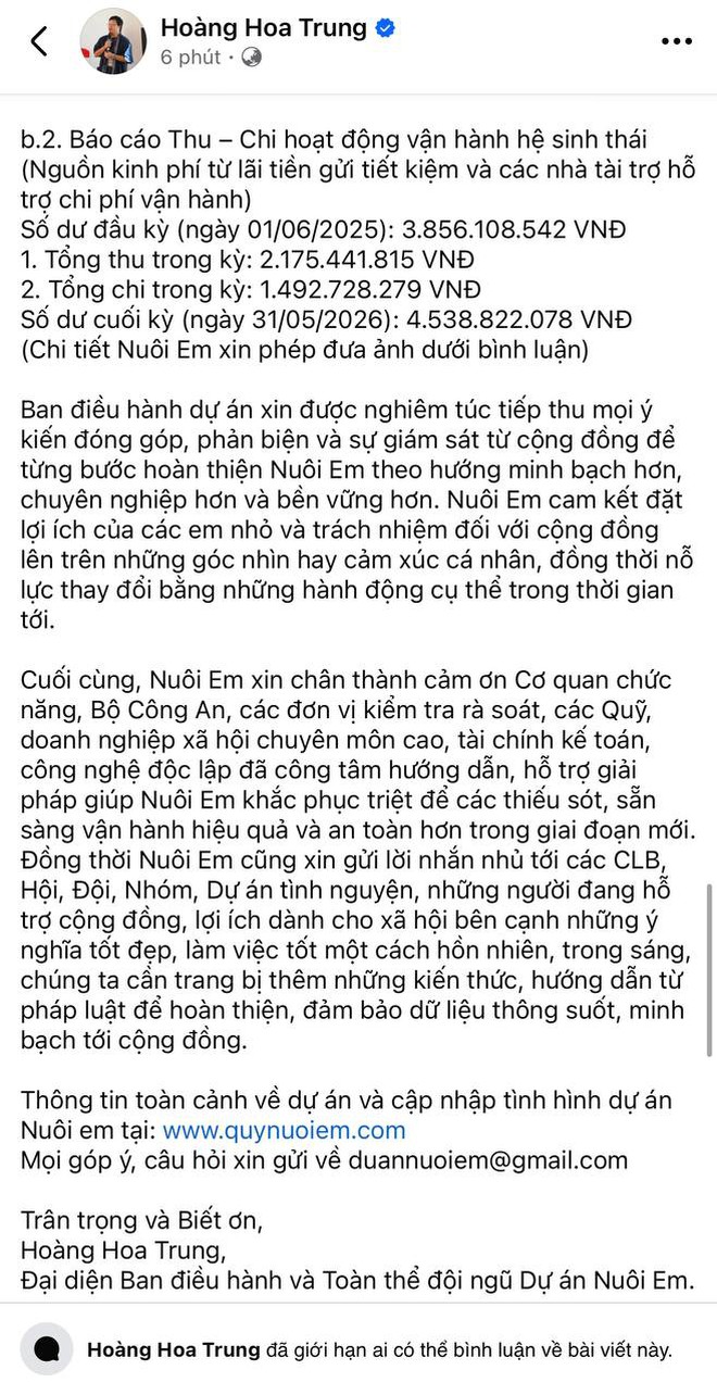 Sau gần nửa năm im lặng, Hoàng Hoa Trung lên tiếng xin lỗi về dự án Nuôi em - Ảnh 7.