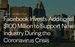 Facebook dự chi 100 triệu USD hỗ trợ ngành báo chí trong đại dịch Covid-19