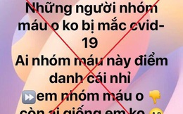 Phạt 10 triệu đồng người tung tin "nhóm máu O không mắc COVID-19"