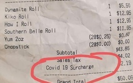 Khách hàng giận dữ khi nhận hóa đơn tính cả 'phụ phí Covid-19', cách giải thích của nhà hàng khiến họ nguôi ngoai nhanh chóng