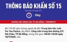 Bộ Y tế phát thông báo khẩn liên quan những người từng đến Trung tâm tiệc cưới For You Palace ở Đà Nẵng