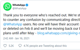 Người dùng ồ ạt bỏ đi, WhatsApp tạm hoãn việc chia sẻ dữ liệu với Facebook