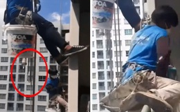 Thợ sơn đu bên ngoài tòa chung cư làm việc, cư dân xấu tính cắt luôn dây an toàn khi họ đang ở tầng 30