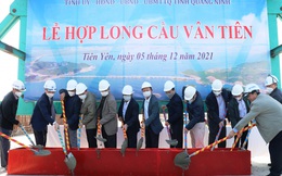 Hợp long cây cầu dài nhất Quảng Ninh trong thời gian thi công ngắn kỷ lục