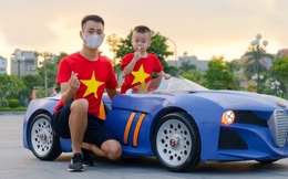 Ông bố Bắc Ninh chế tạo ‘siêu xe’ bằng gỗ để con trai vi vu trên đường