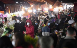 Người dân chen chân đi mua hoa Tết ở chợ hoa lớn nhất Hà Nội dù thời tiết mưa rét 10 độ C