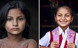 Ghi lại khoảnh khắc trẻ em nghèo trước và sau khi được đi học, nhiếp ảnh gia tạo nên bộ ảnh gây xúc động