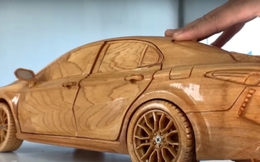 Cận cảnh Toyota Camry bằng gỗ vô cùng tinh xảo của thợ mộc Việt