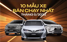 [Infographic] 10 mẫu ô tô bán chạy nhất tháng 5/2022