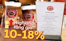 Lạm phát đã đến cốc cà phê của người tiêu dùng: Highlands Coffee vừa tăng giá đồ uống 6.000-10.000 đồng, có món tăng tới 18%