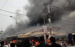 Cháy ngùn ngụt tại chợ Trưng Trắc, Hưng Yên