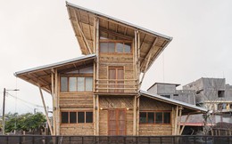 Ngôi nhà 3 tầng được làm từ tre và thân cây mía, mát vào mùa hè, ấm vào mùa đông