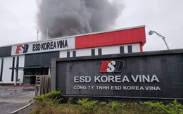 Cháy lớn tại công ty sản xuất linh kiện điện tử ở Bắc Ninh