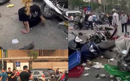 Hà Nội: "Xe điên" tông liên hoàn 12 xe máy, 14 người bị thương