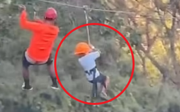 Chơi trò đu dây mạo hiểm, cậu bé bị rơi giữa chừng từ độ cao 12m, clip hiện trường gây sốc