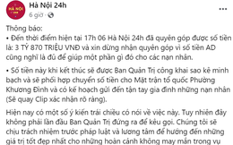 Đại diện fanpage Hà Nội 24h nói về số tiền quyên góp 4 tỷ đồng cho nạn nhân vụ cháy, giải thích vì sao dùng địa chỉ “ảo”