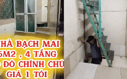 Căn nhà 5m2 xây 4 tầng được rao bán 1 tỷ đồng ở Hà Nội