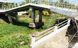 Cà Mau: Cầu nghiêng ngả, đường tiền tỷ sụt xuống sông vì khô hạn