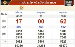 Kết quả xổ số hôm nay, 10-6: Bến Tre, Bà Rịa - Vũng Tàu, Bạc Liêu, Quảng Nam...