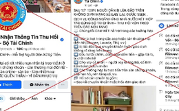 Công an TP Hà Nội cảnh báo trang facebook tích xanh giả mạo Bộ Tài Chính hỗ trợ lấy lại tiền bị lừa