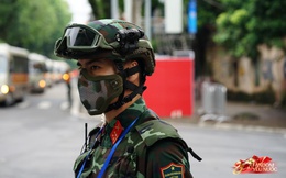 Cận cảnh lực lượng trinh sát đặc nhiệm luôn che kín mặt, âm thầm bảo vệ an ninh cho buổi sơ duyệt diễu binh diễu hành