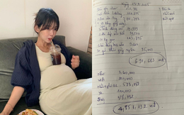 Bảng chi tiêu viết tay của mẹ bầu sắp sinh khiến nhiều người lo lắng