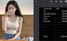 Bảng chi tiêu trị giá 2,5 triệu đồng của cô gái ở Hà Nội khiến tất cả sửng sốt