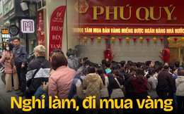 Tiệm vàng hôm nay: Dân văn phòng xin nghỉ Tết sớm đi mua vàng, xếp hàng từ sáng, xác định phải đợi đến chiều
