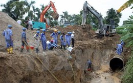 Hà Nội: Vỡ đường ống phân phối nước sông Đà tại điểm siêu thị Big C