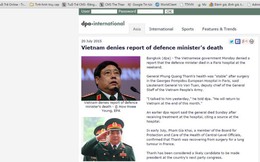 DPA thay bản tin về đại tướng Phùng Quang Thanh
